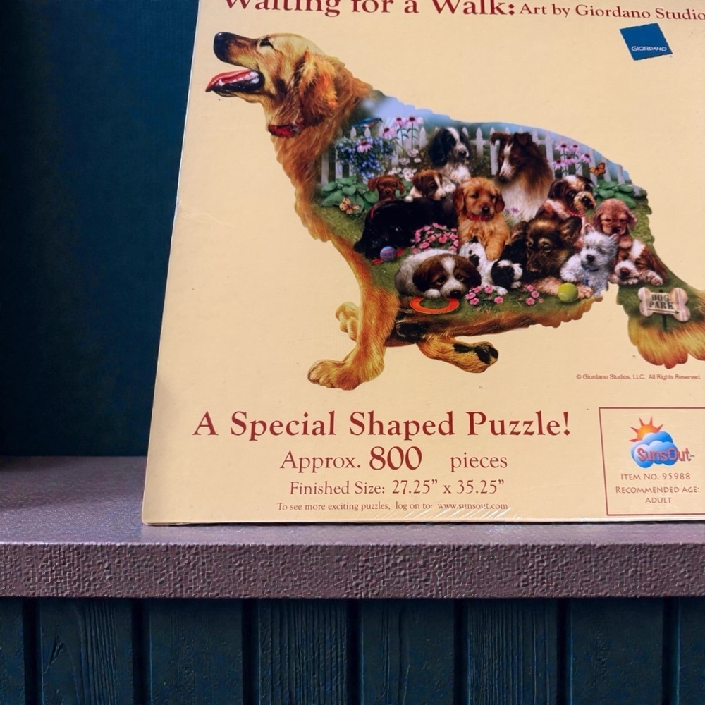 New in Sealed Box Waiting for a Walk Dog Puzzle 800 Pieces - Picture 3 of 10